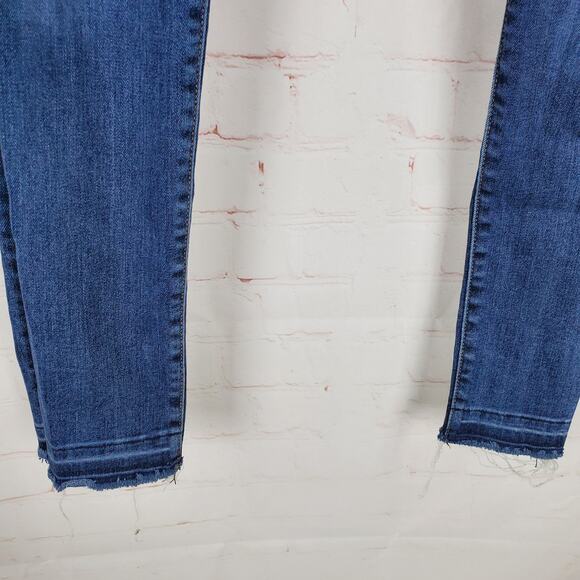 Veronica Beard Jeans Kate 10" Skinny Ankle Frayed Raw Hem Size 27 Blue Stretch - Picture 6 of 14